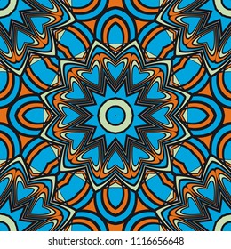 Pattern of abstract geometric flowers. Seamless vector illustration. for design greeting cards, backgrounds, wallpaper, interior design