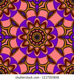 Pattern of abstract geometric flowers. Seamless vector illustration. for design greeting cards, backgrounds, wallpaper, interior design