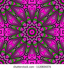 Pattern of abstract geometric flowers. Seamless vector illustration. for design greeting cards, backgrounds, wallpaper, interior design