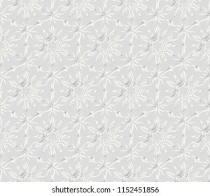 Pattern of abstract geometric flowers. Seamless vector illustration. for design greeting cards, backgrounds, wallpaper. Silver color