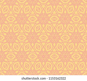 Pattern of abstract geometric flowers. Seamless vector illustration. for design greeting cards, backgrounds, wallpaper, interior design. Beige color