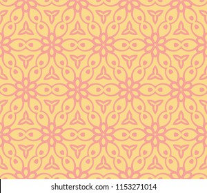 Pattern of abstract geometric flowers. Seamless vector illustration. for design greeting cards, backgrounds, wallpaper, interior design. Beige color