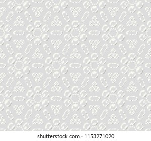 Pattern of abstract geometric flowers. Seamless vector illustration. for design greeting cards, backgrounds, wallpaper. Silver color