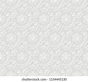 Pattern of abstract geometric flowers. Seamless vector illustration. for design greeting cards, backgrounds, wallpaper. Silver color