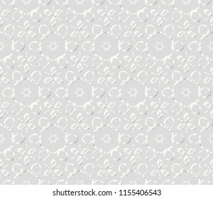 Pattern of abstract geometric flowers. Seamless vector illustration. for design greeting cards, backgrounds, wallpaper. Silver color