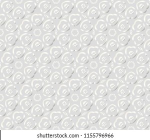 Pattern of abstract geometric flowers. Seamless vector illustration. for design greeting cards, backgrounds, wallpaper. Silver color