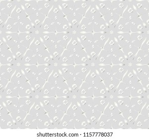 Pattern of abstract geometric flowers. Seamless vector illustration. for design greeting cards, backgrounds, wallpaper. Silver color