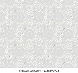Pattern of abstract geometric flowers. Seamless vector illustration. for design greeting cards, backgrounds, wallpaper. Silver color