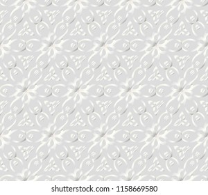 Pattern of abstract geometric flowers. Seamless vector illustration. for design greeting cards, backgrounds, wallpaper. Silver color