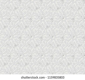 Pattern of abstract geometric flowers. Seamless vector illustration. for design greeting cards, backgrounds, wallpaper. Silver color