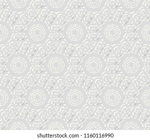 Pattern of abstract geometric flowers. Seamless vector illustration. for design greeting cards, backgrounds, wallpaper. Silver color