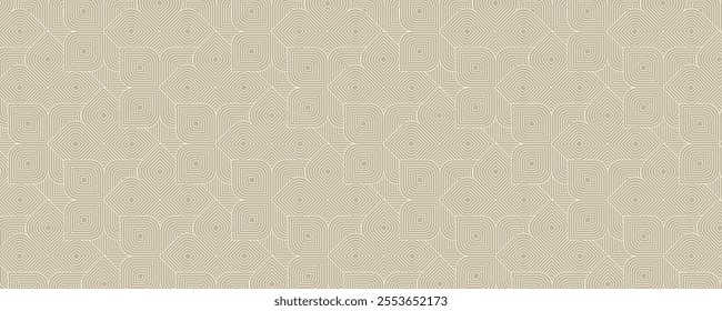  pattern with abstract geometric ornament in beige colors.