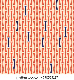 Pattern abstract geometric shapes orange and blue on beige background. Vector pattern abstract geometric shapes