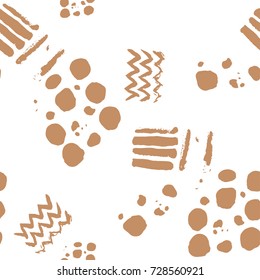 Pattern with abstract hand drawn elements. Memphis style.