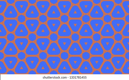 Pattern with abstract illusion triangles. Vector illustration. For your business, presentation, fashion print. Blue color.