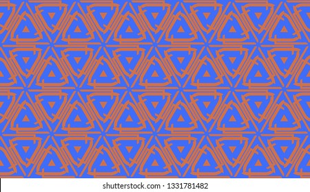 Pattern with abstract illusion triangles. Vector illustration. For your business, presentation, fashion print. Blue color.