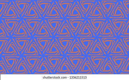 Pattern with abstract illusion triangles. Vector illustration. For your business, presentation, fashion print. Blue color.