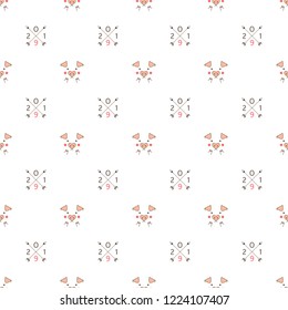 pattern with abstract images of pig and number two thousand nineteen. new year. Christmas decorations. 