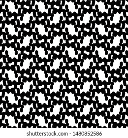 Pattern with abstract jagged shapes on a black background. Abstract knit. Texture. Textile. Tile. Paper. Vector illustration.
