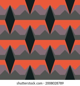 Pattern abstract layers of color waves of red and grey with diamond-shaped holes. Dark seamless Pattern Background EPS8. Suitable for texture, surface design, pattern element, design element.