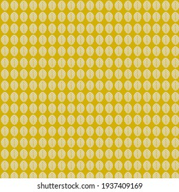 Pattern of abstract leaves on a yellow background