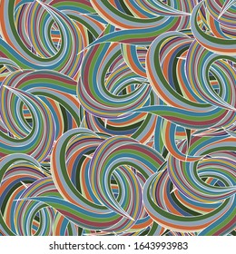 Línea abstracta de patrón en color barroco, con elementos decorativos