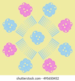 Pattern of  abstract motifs, halftone.