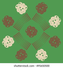 Pattern of  abstract motifs, halftone.