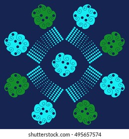 Pattern of  abstract motifs, halftone.