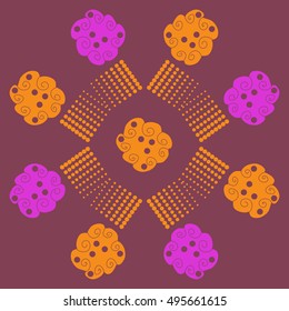 Pattern of  abstract motifs, halftone.