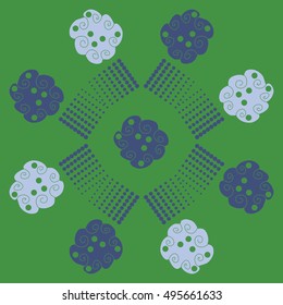 Pattern of  abstract motifs, halftone.