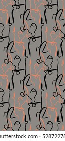 Pattern with abstract motives in gray color in the background. Material for card design, textile, background, wallpapers, wrapping paper, texture