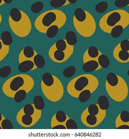 Pattern with abstract motives in green color in the background. Material for card design, textile, background, wallpapers, wrapping paper, texture, vintage