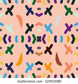 Pattern with abstract motives in pink color in the background. Material for card design, textile, background, wallpapers. Hand made