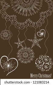 Pattern with abstract New Year's jewelry