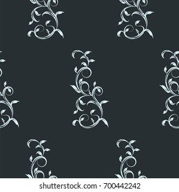 Pattern - abstract ornament - arabesque - white on black background - art creative vector
