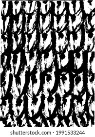 pattern abstract semicircles feathers scales texture ink strokes Grunge black and white vector texture pattern. Dark dirty dust overlay background.