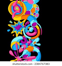 Pattern with abstract shapes. Cartoon cute trendy creative image.