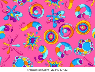 Pattern with abstract shapes. Cartoon cute trendy creative image.