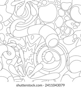 Pattern with abstract shapes. Cartoon cute trendy creative image.