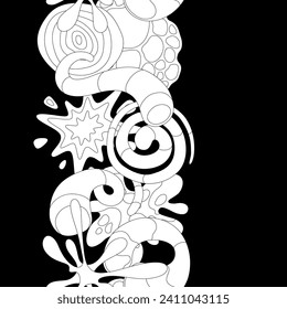 Pattern with abstract shapes. Cartoon cute trendy creative image.