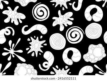 Pattern with abstract shapes. Cartoon cute trendy creative image.