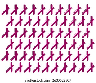 Pattern of abstract shapes and hand drawn flowers