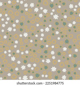 Pattern with abstract shapes in khaki color. Seamless texture for military uniform, camouflage