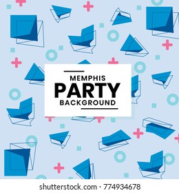 Pattern of abstract shapes memphis