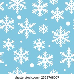 Pattern with abstract snowflakes. Merry Christmas and Happy New Year background.