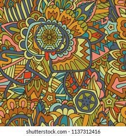 pattern abstract surface design with colorful ornament. freehand draw illustration. Colorful background. Pattern can be used for fabric, wallpaper or wrapping.