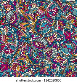 pattern abstract surface design with colorful ornament. freehand draw illustration. Colorful background. Pattern can be used for fabric, wallpaper or wrapping.