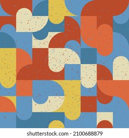 The pattern of the abstract type is multicolored and geometric. Vector with rounded abstract shapes.