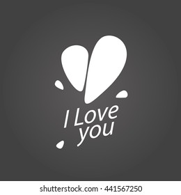 Pattern abstract vector heart logo. Declaration of love